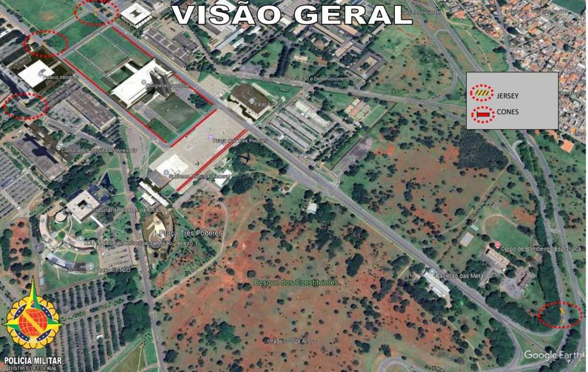 Esplanada será fechada para ato de dois anos do 8 de janeiro - Divulgação/PMDF