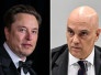 Prazo dado por Moraes acaba e X pode sair do ar a qualquer momento - Elon Musk, bilionário dono do X/Twitter, e Alexandre de Moraes, ministro do STF