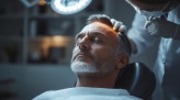  Middle aged man is undergoing a hair transplant procedure in a medical clinic
     -  (crédito: DINO)